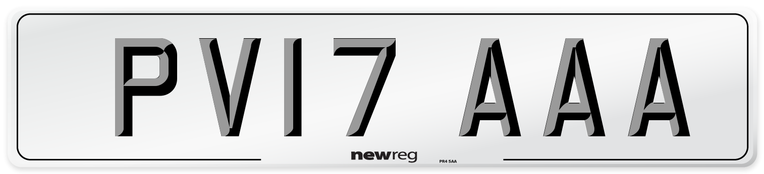 PV17 AAA Number Plate from New Reg